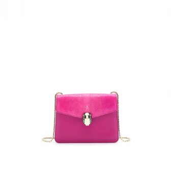 Bvlgari Serpenti Forever Crossbody Bag carmine jasper galuchat skin and smooth calf leather