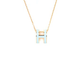 Hermes Pop H Pendant Blue Zephyr RGHW
