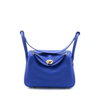 Hermes Lindy 26 Clemence Blue Royal GHW Stamp U