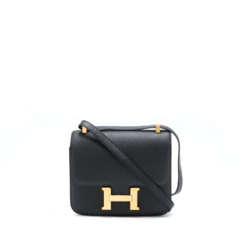 Hermes Constance 24 Epsom Black RGHW Stamp A