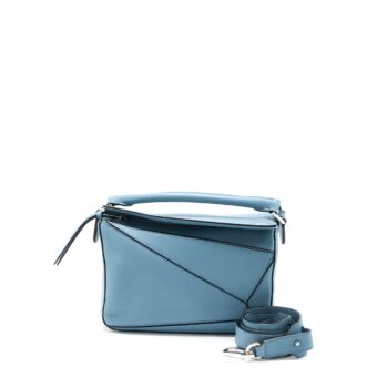 Loewe Small Puzzle Bag Calfskin Blue SHW
