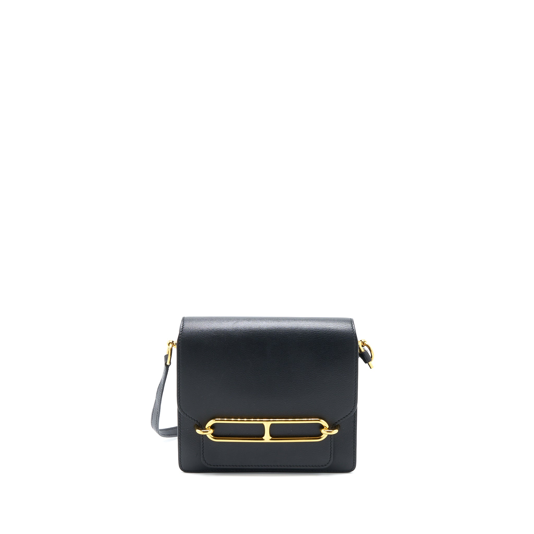 Hermes Mini Roulis Evercolor Black GHW Stamp C