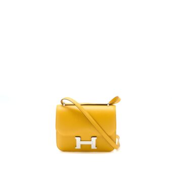 Hermes Constance Mini Evercolor Jaune Amber/Rose Lipstick SHW Stamp U
