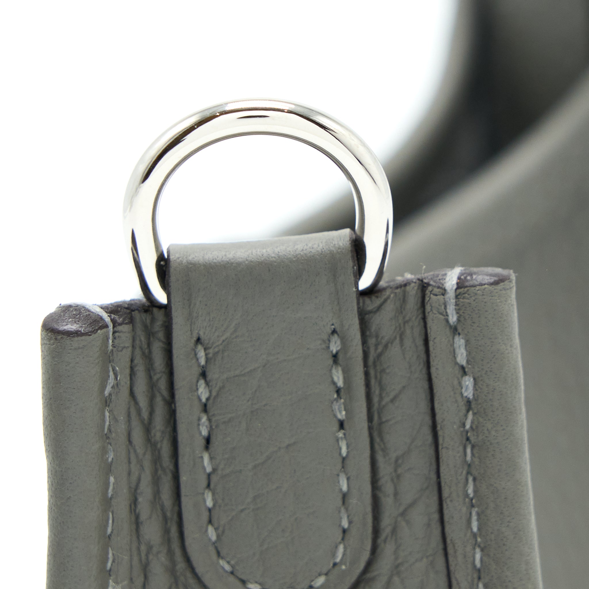 Hermes Mini Evelyne Clemence 0L Gris Meyer SHW Stamp U - Image 10
