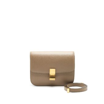 CELINE MEDIUM CLASSIC BOX BAG IN DARK BEIGE