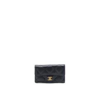 Chanel Flap Key Holder Caviar Black GHW