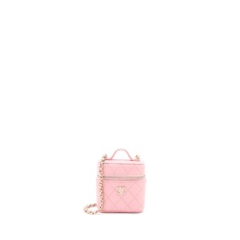 Chanel Mini Top Handle Vanity Case Caviar Pink LGHW