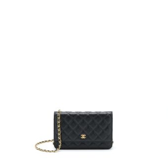 Chanel Classic Wallet On Chain Caviar Black GHW (Microchip)