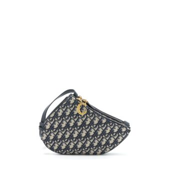 Dior Saddle Pouch Blue Oblique Canvas GHW