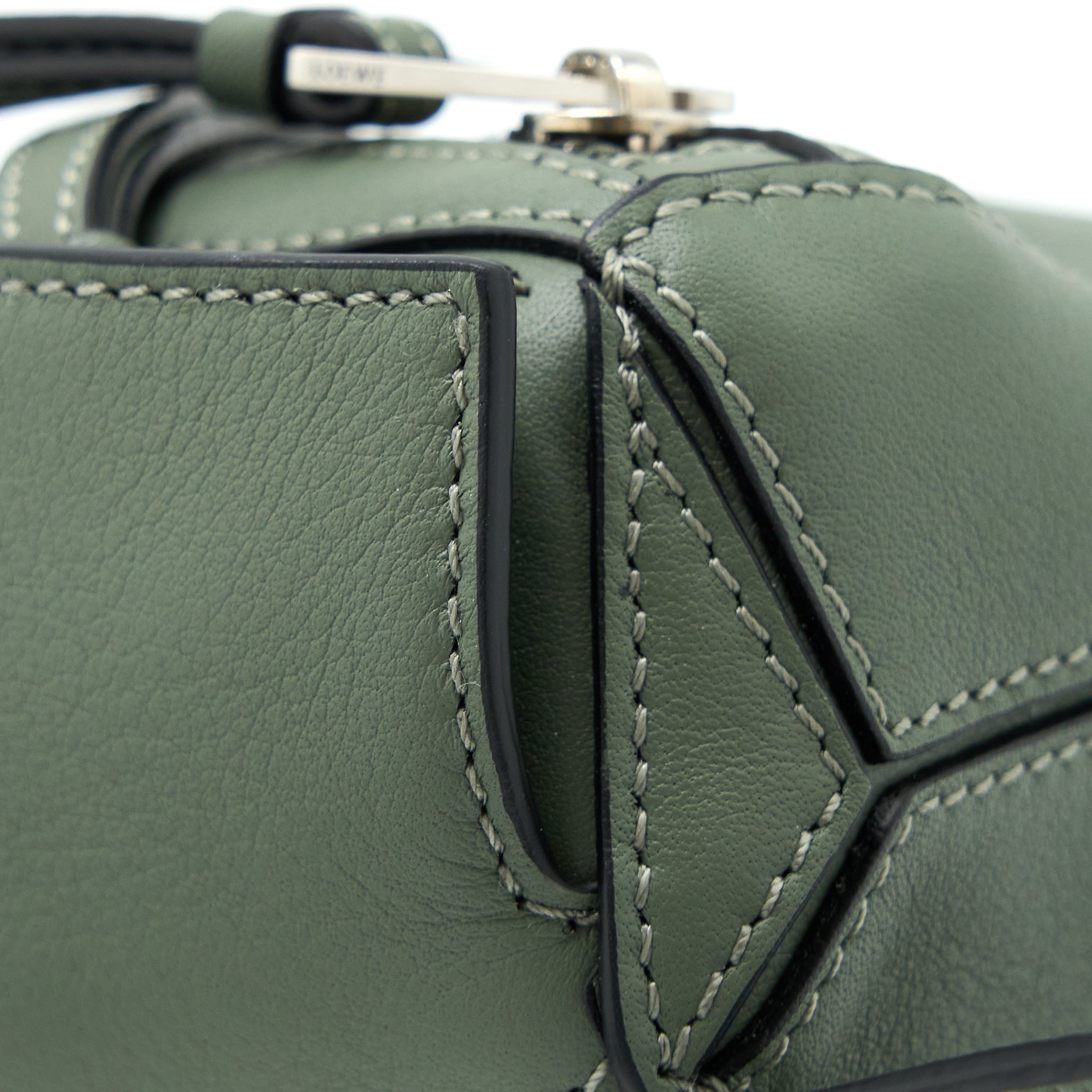 Loewe Mini Puzzle Bumbag Calfskin Dark Sage SHW - Image 9