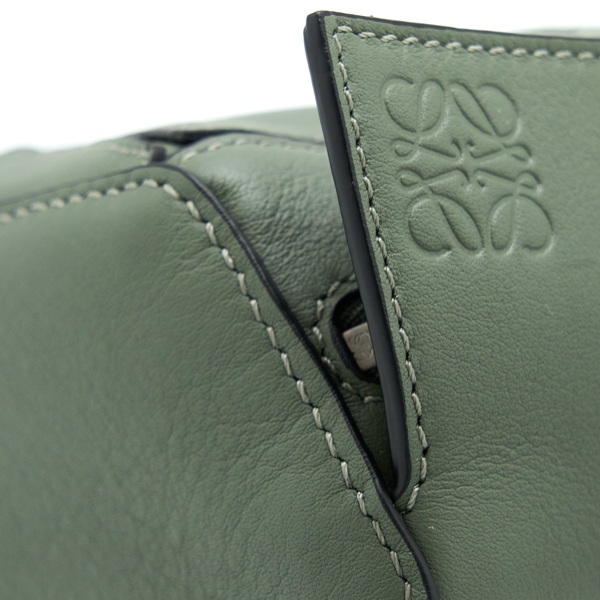 Loewe Mini Puzzle Bumbag Calfskin Dark Sage SHW - Image 8
