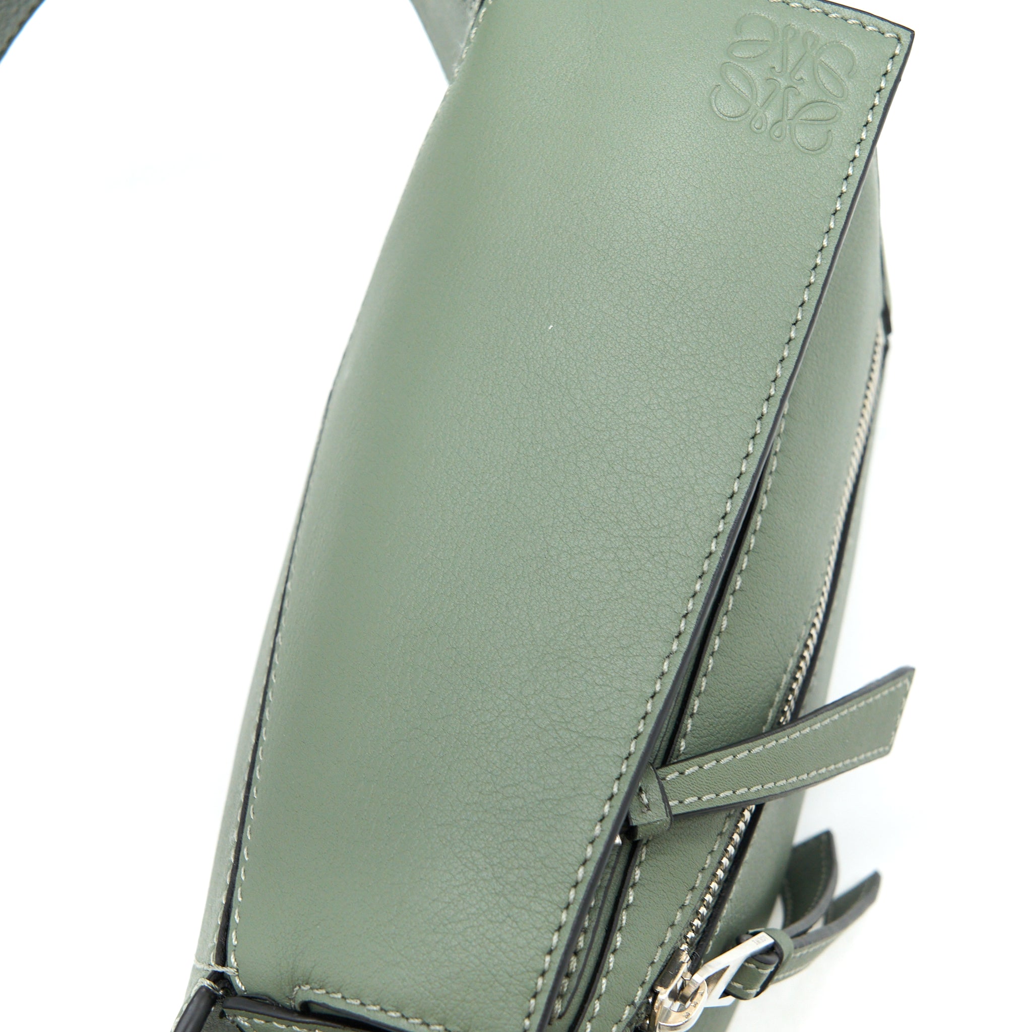 Loewe Mini Puzzle Bumbag Calfskin Dark Sage SHW - Image 10