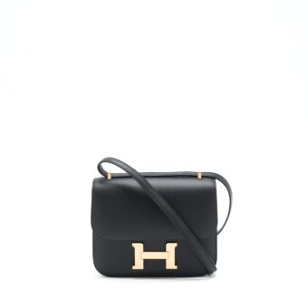 Hermes Constance Mini Epsom Black RGHW Stamp Z