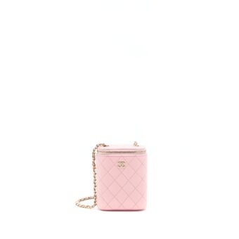 Chanel 22C Vertical Vanity On Chain Caviar Sakura Pink LGHW