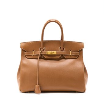 Hermes Birkin 35 Epsom Gold GHW Stamp Square C