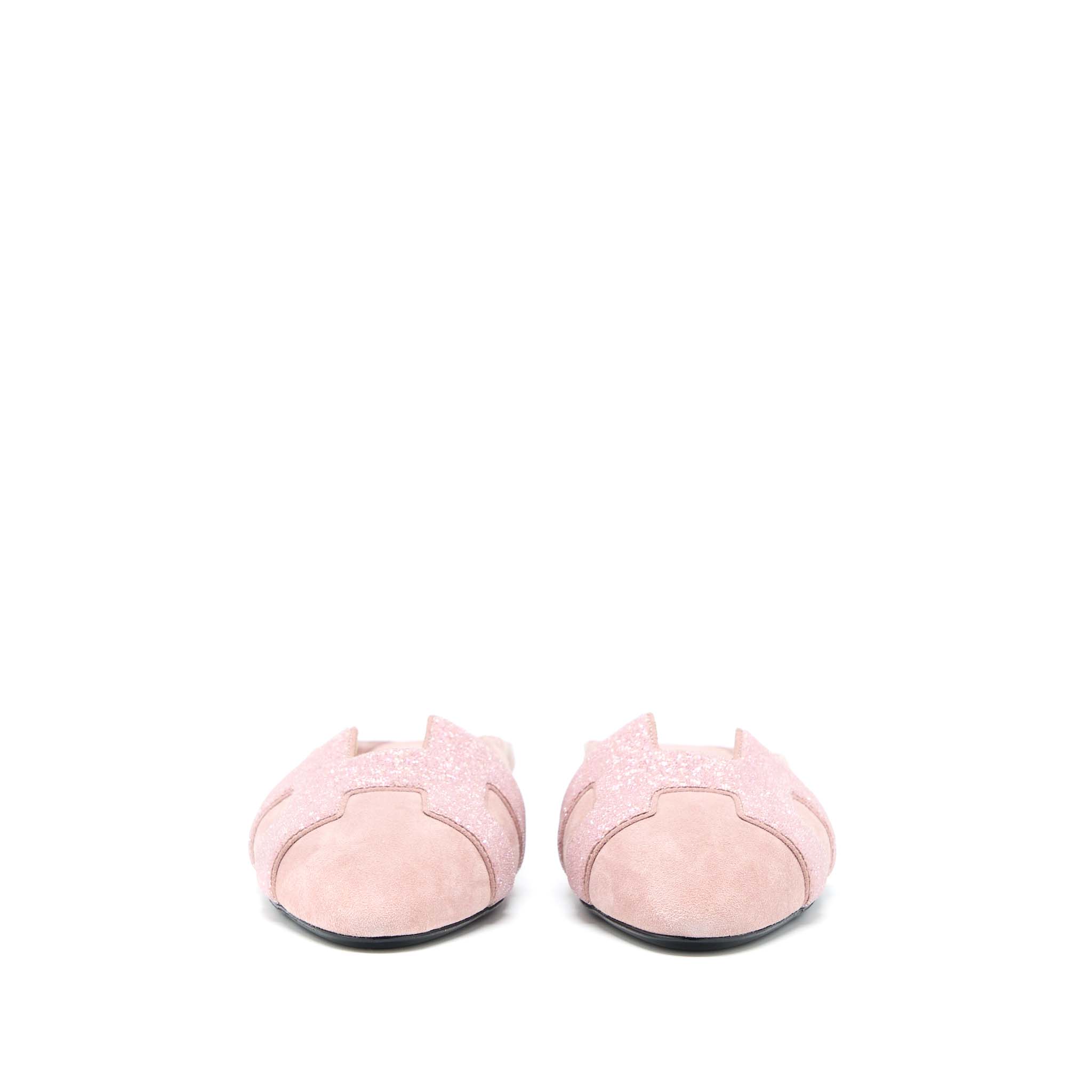 Hermes Size 35 Velvet flats Pink - Image 2