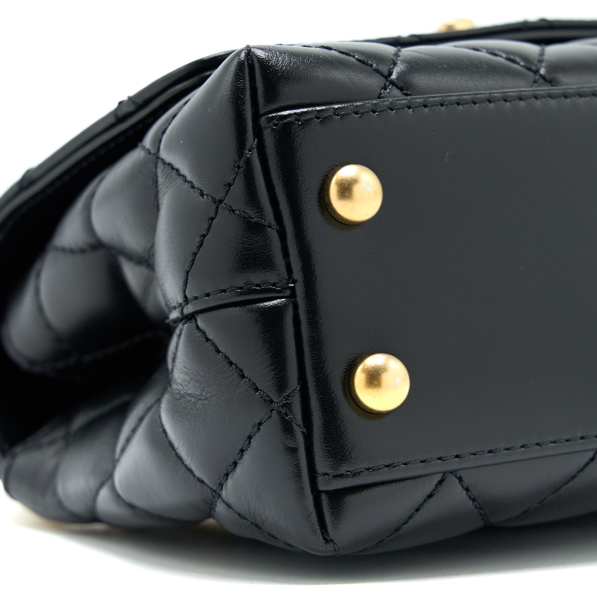 Chanel 22A Mini Coco Handle with Detailed Letter Handle Calfskin Black Brushed GHW (Microchip) - Image 7