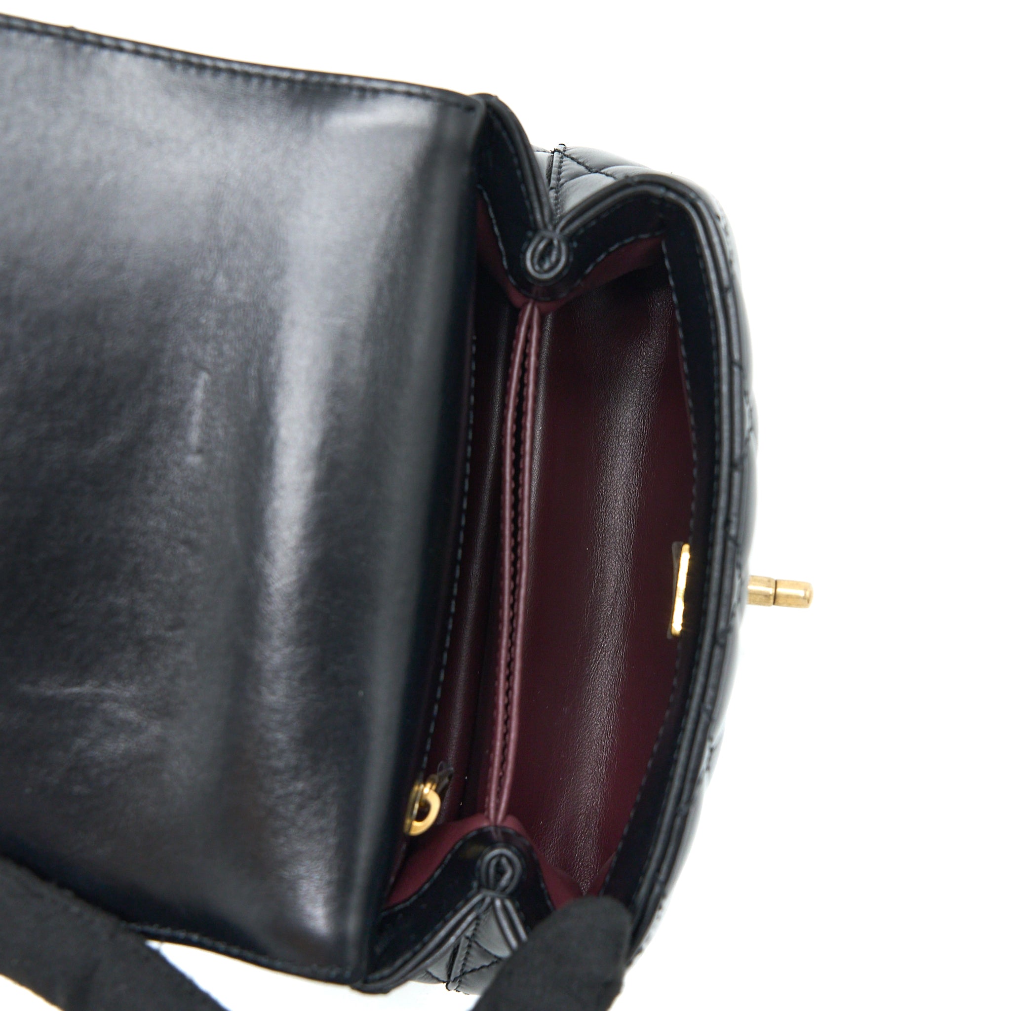 Chanel 22A Mini Coco Handle with Detailed Letter Handle Calfskin Black Brushed GHW (Microchip) - Image 11