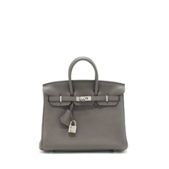 Hermes Birkin 25 Togo 8F Gris Etain SHW Stamp Y