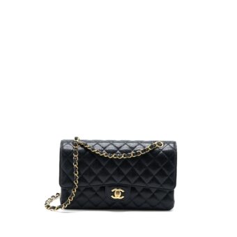 Chanel Medium Classic Double Flap Bag Caviar Black GHW (Microchip)