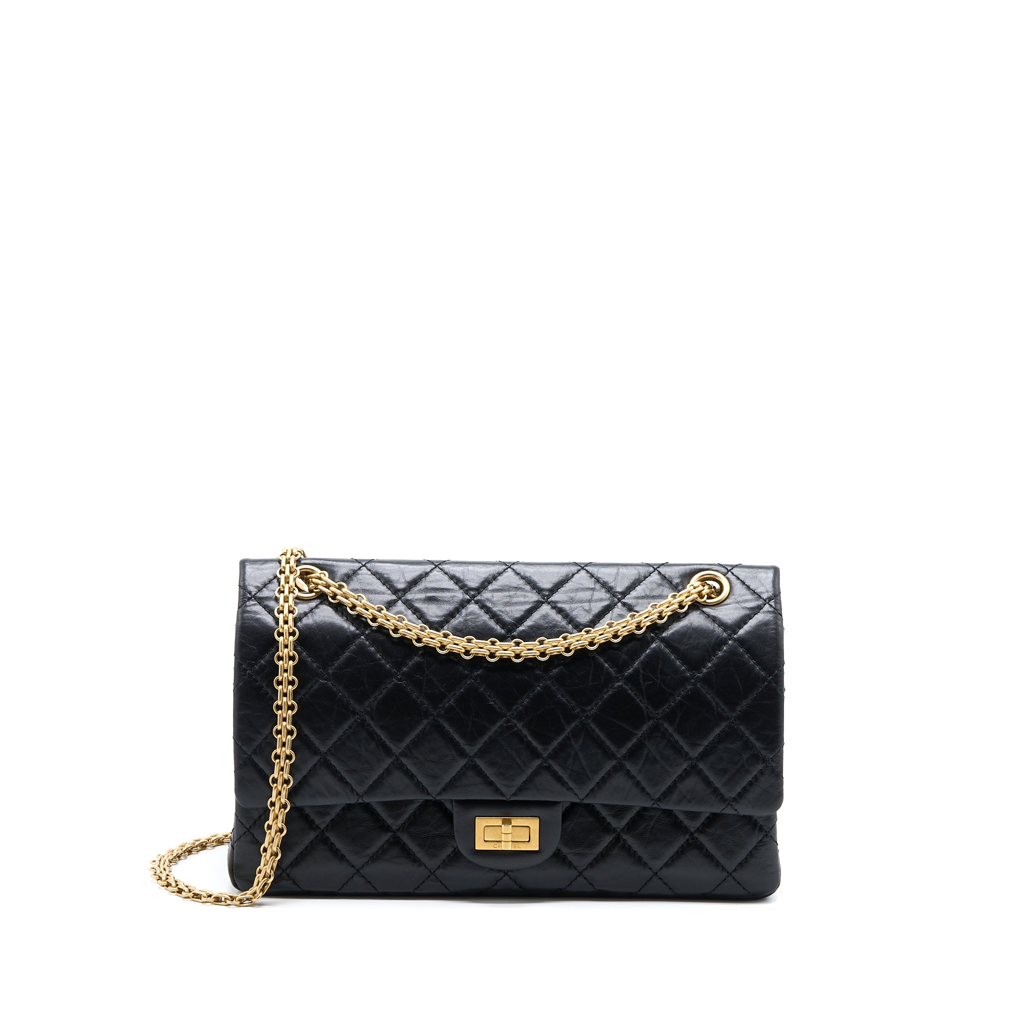 Chanel 2.55 Reissue 226 Aged Calfskin Black Brushed GHW (Microchip)