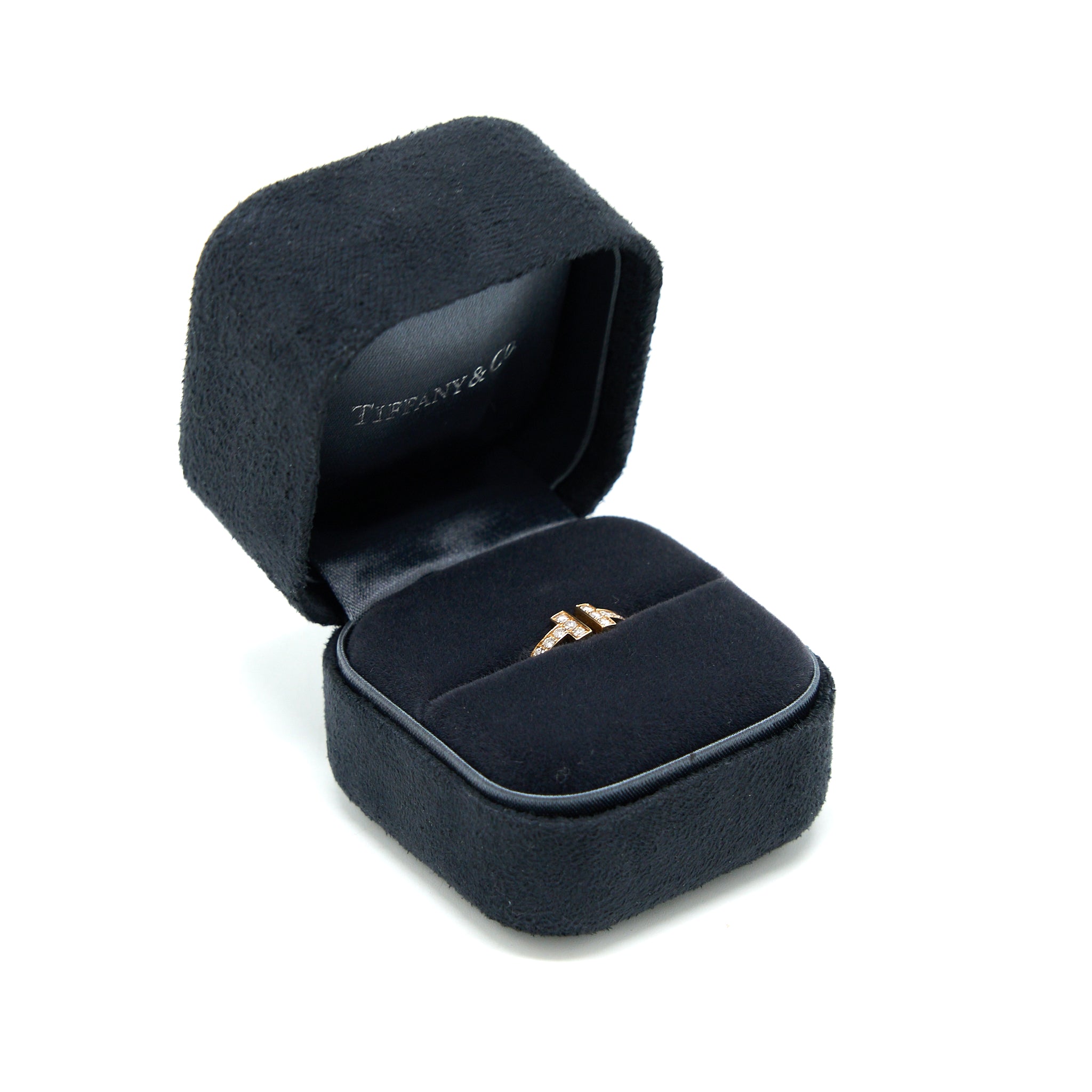 Tiffany Size 4.5 Diamond Wire Ring Rose Gold - Image 2