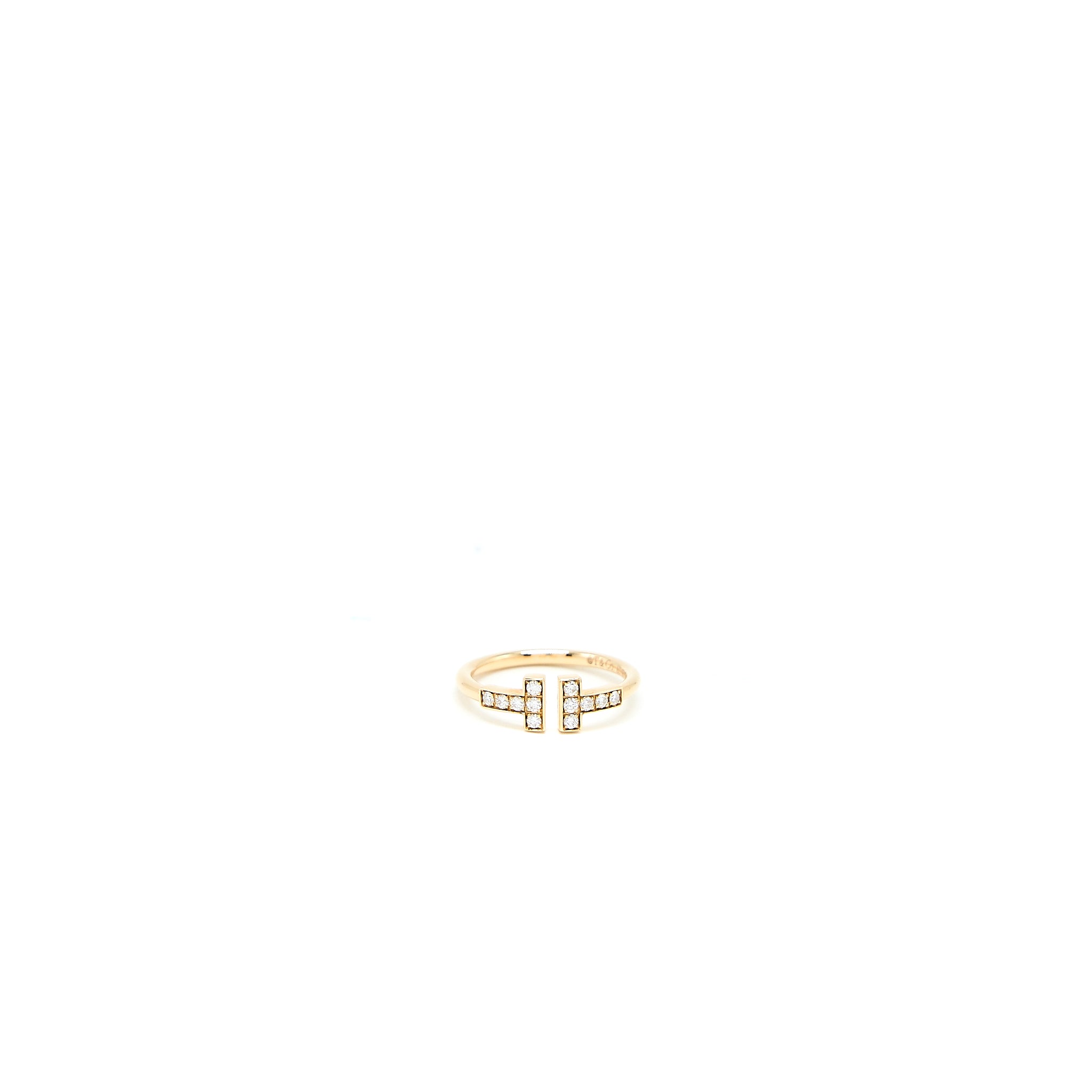Tiffany Size 4.5 Diamond Wire Ring Rose Gold - Image 3