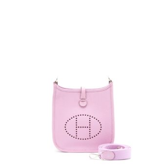 Hermes Mini Evelyne Clemence X9 Mauve Sylvestre SHW Stamp Z