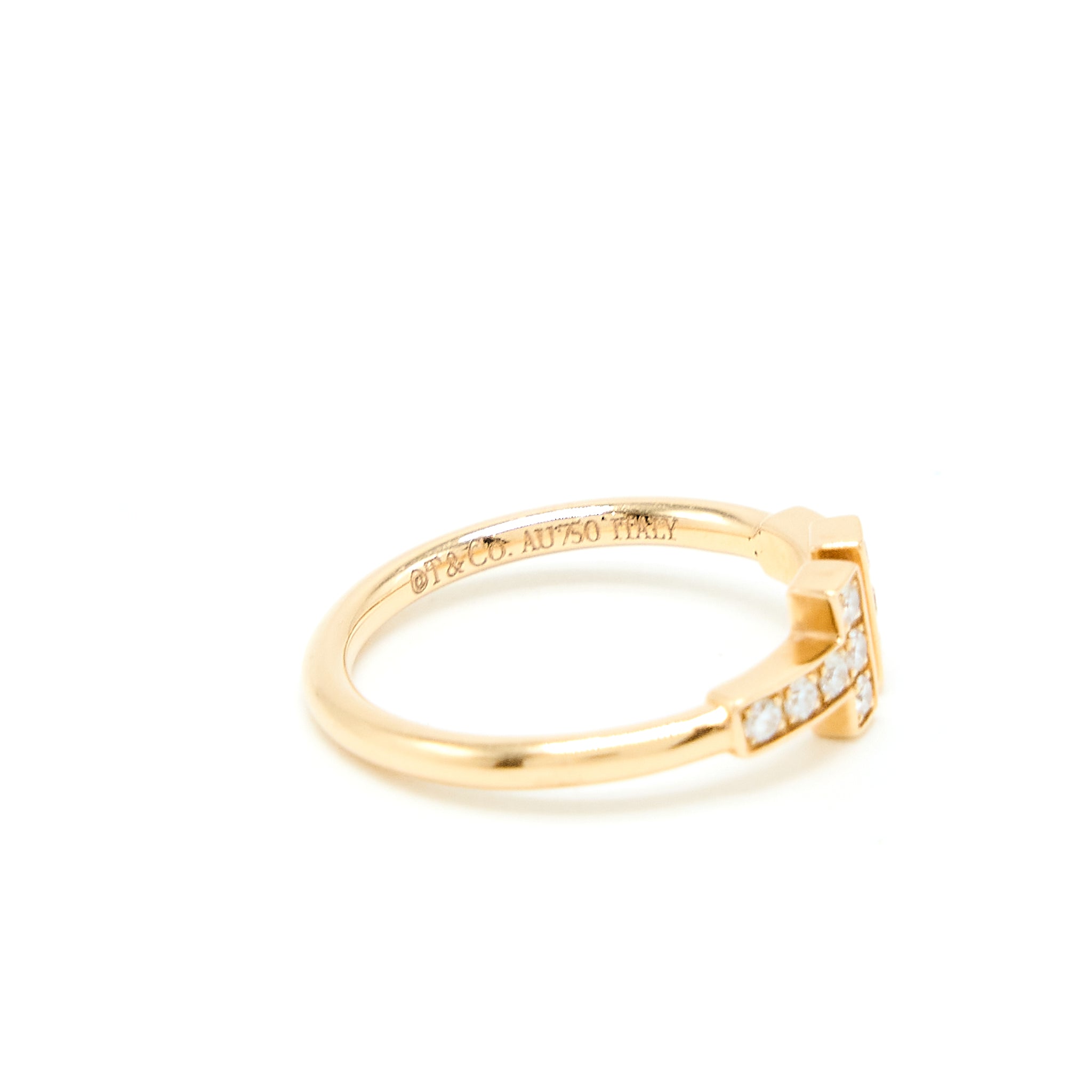 Tiffany Size 4.5 Diamond Wire Ring Rose Gold - Image 5