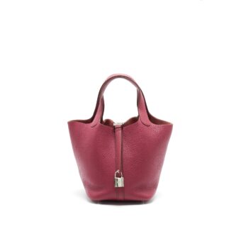 HERMES PICOTIN LOCK 18 DARK RED STAMP T