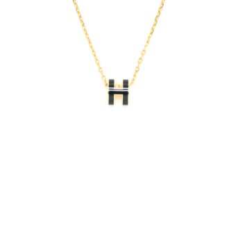 Hermes Mini Pop H Pendant Black GHW