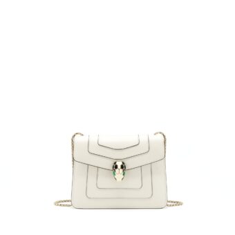 Bvlgari Serpenti Cross Body Bag White