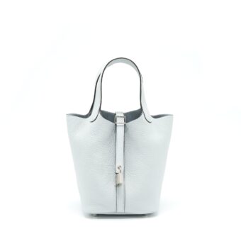 Hermes Picotin Lock 18 Bag Clemence Bleu Pale SHW Stamp Z