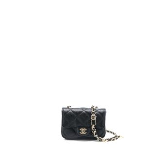 Chanel Flap Cardholder Belt Bag Caviar Black LGHW