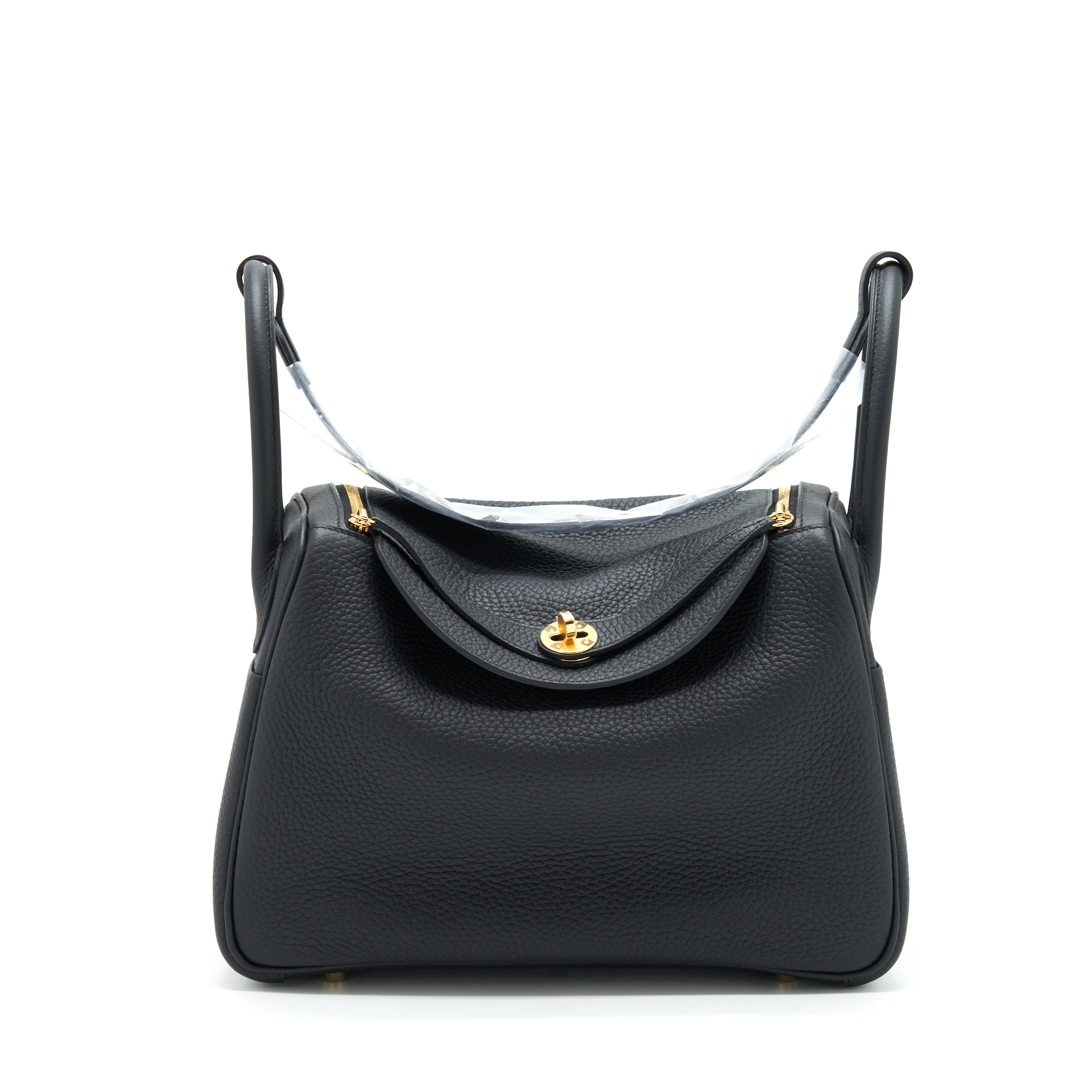 Hermes Lindy 30 Clemence Black GHW Stamp U