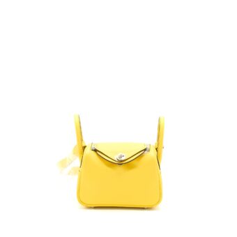 Hermes Mini Lindy Swift 9O Jaune De Naples SHW Stamp U