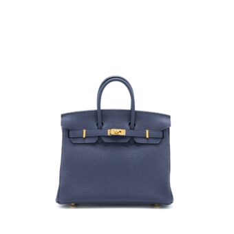 Hermes Birkin 25 Togo Blue Nuit GHW Stamp D