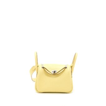 Hermes Mini Lindy Clemence 1Z Jaune Poussin SHW Stamp Z