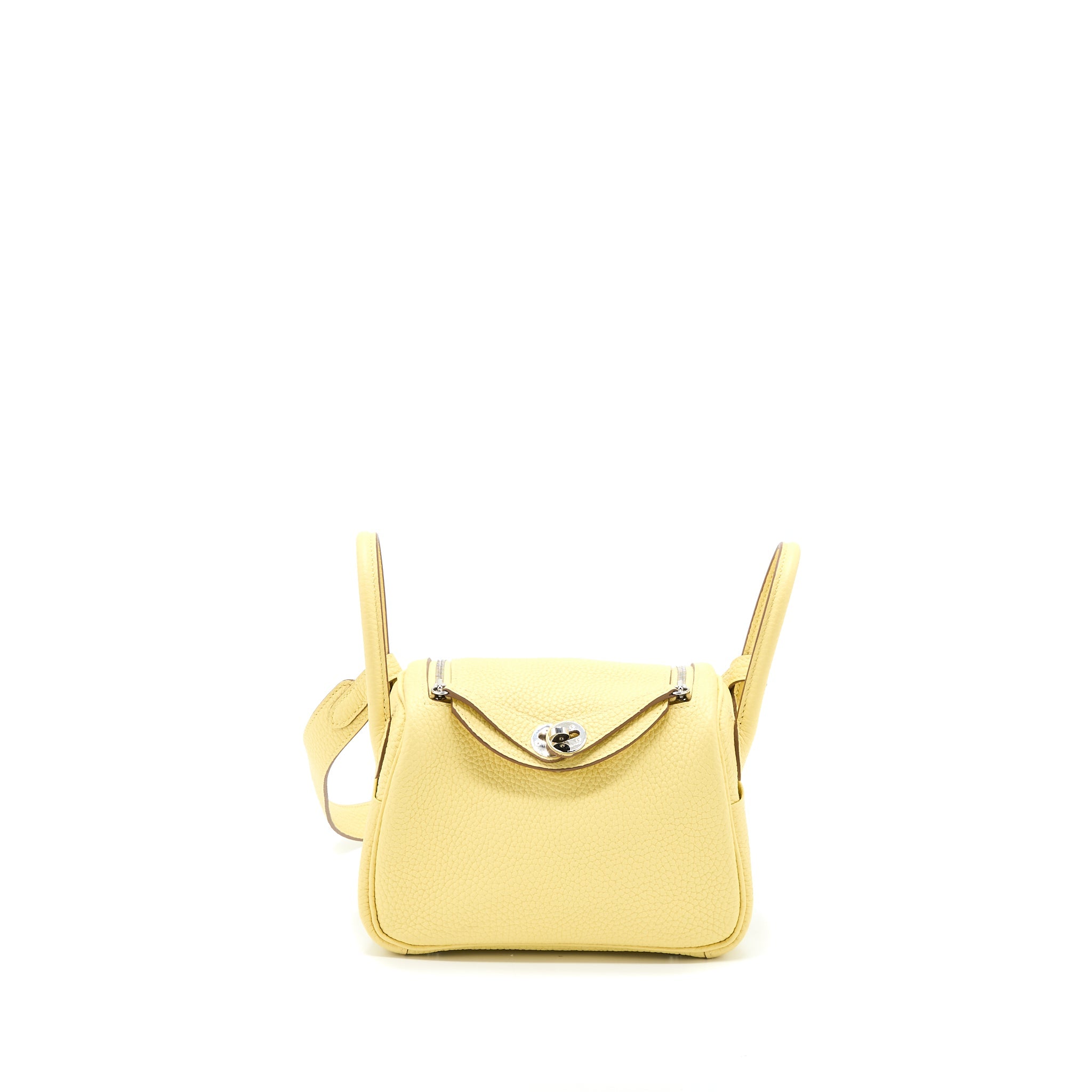 Hermes Mini Lindy Clemence 1Z Jaune Poussin SHW Stamp Z