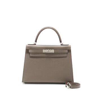 Hermes Kelly 28 Epsom 8F Gris Etain SHW Stamp D