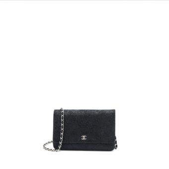 Chanel Seasonal Wallet On Chain Fabric Black SHW