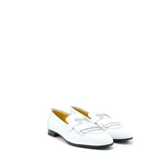 Hermes Size 38 Royal Loafer Blanc SHW