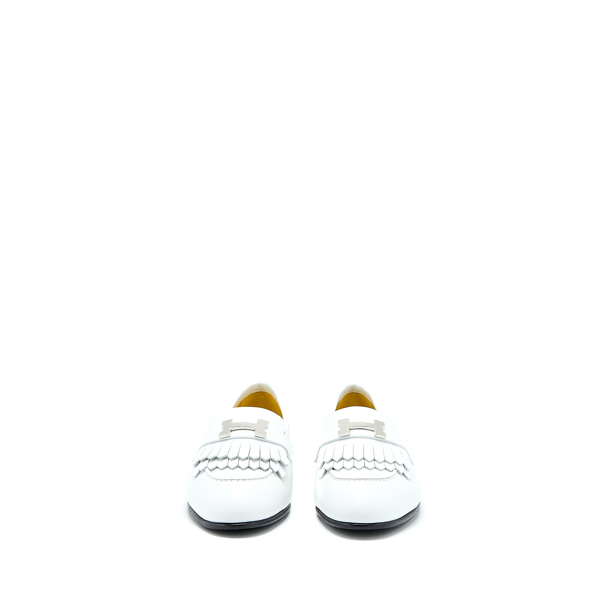 Hermes Size 38 Royal Loafer Blanc SHW - Image 2