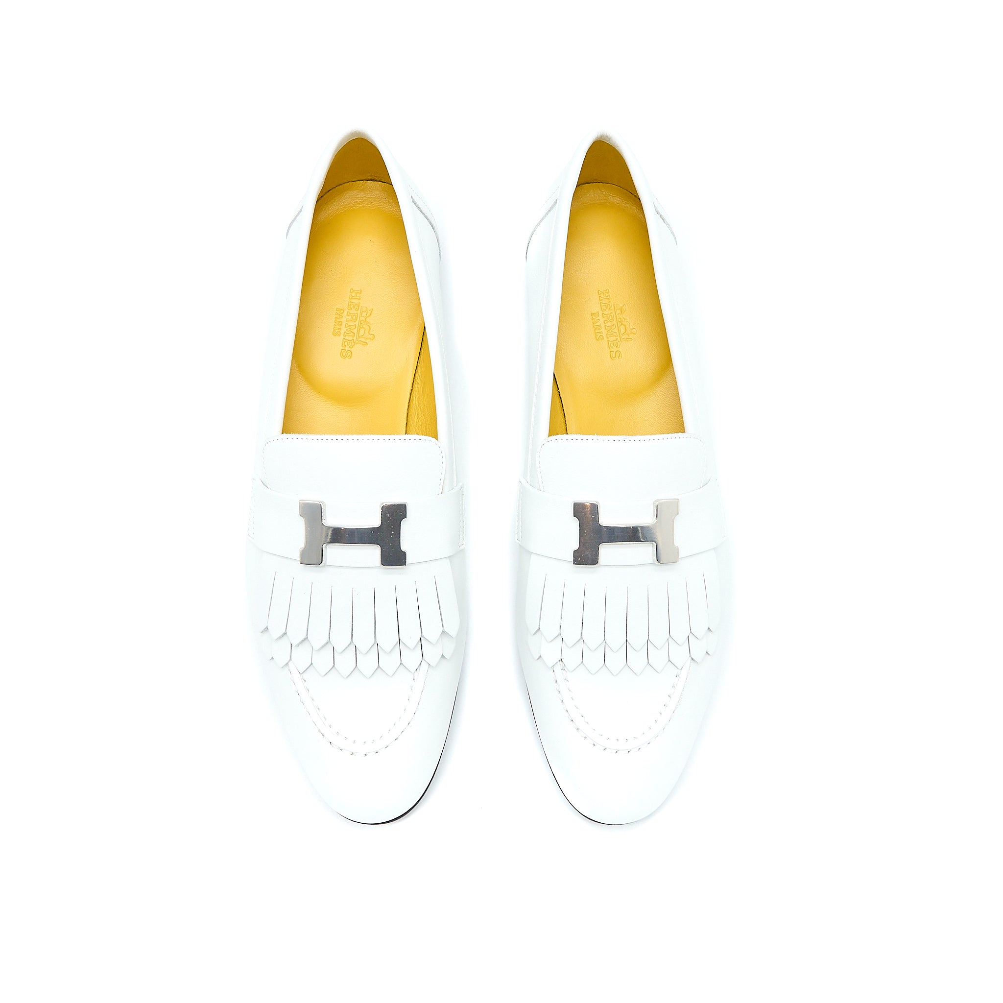 Hermes Size 38 Royal Loafer Blanc SHW - Image 3