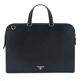 Prada Saffiano Briefcase Black SHW