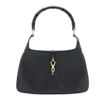 Gucci Vintage Jackie With Bamboo Handle Black GHW