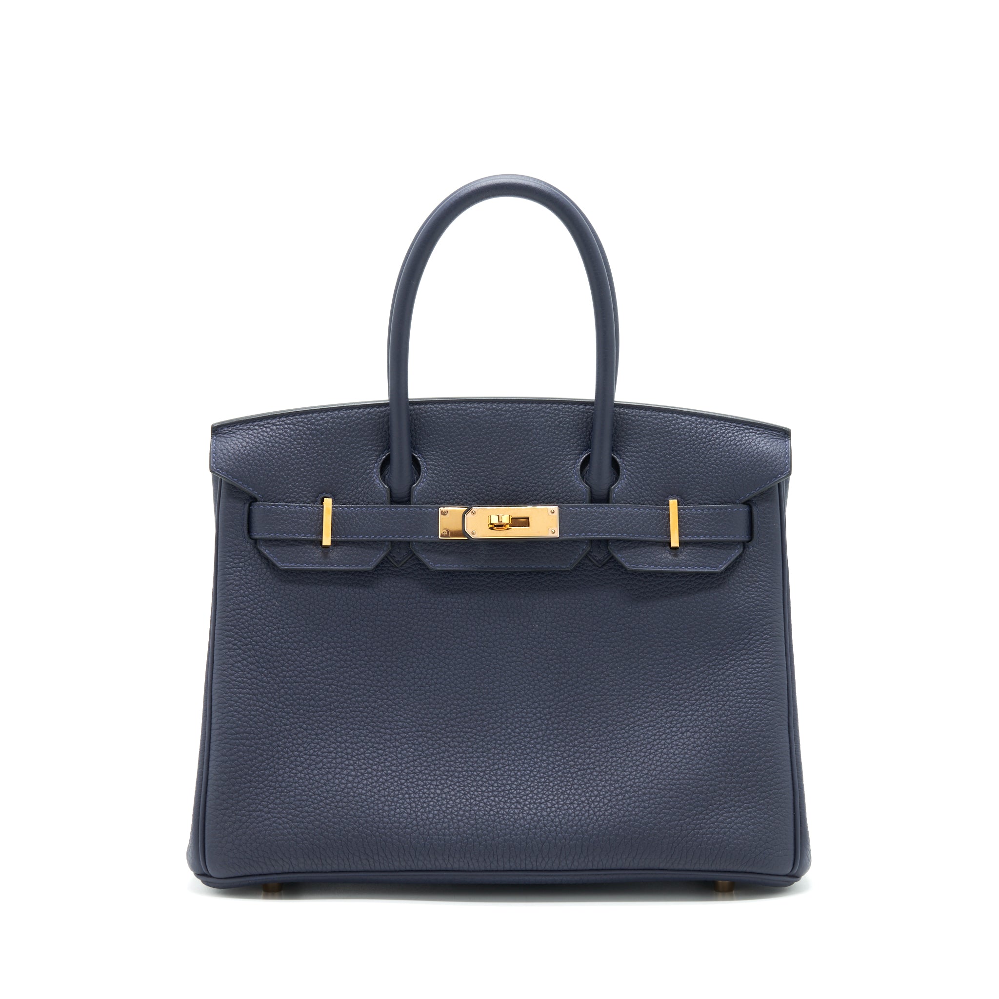 Hermes Birkin 30 Togo 2Z Blue Nuit RGHW Stamp C