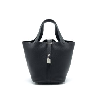 Hermes picotin 18 Black SHW Stamp Y