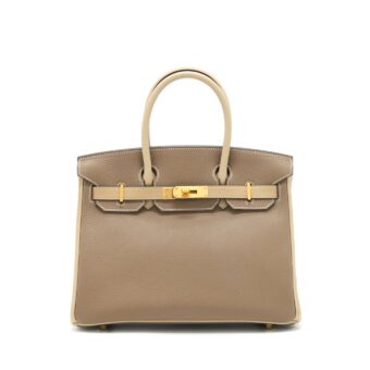 Hermes Birkin 30 Togo Special Order Etoupe / Trench Brushed GHW Stamp A
