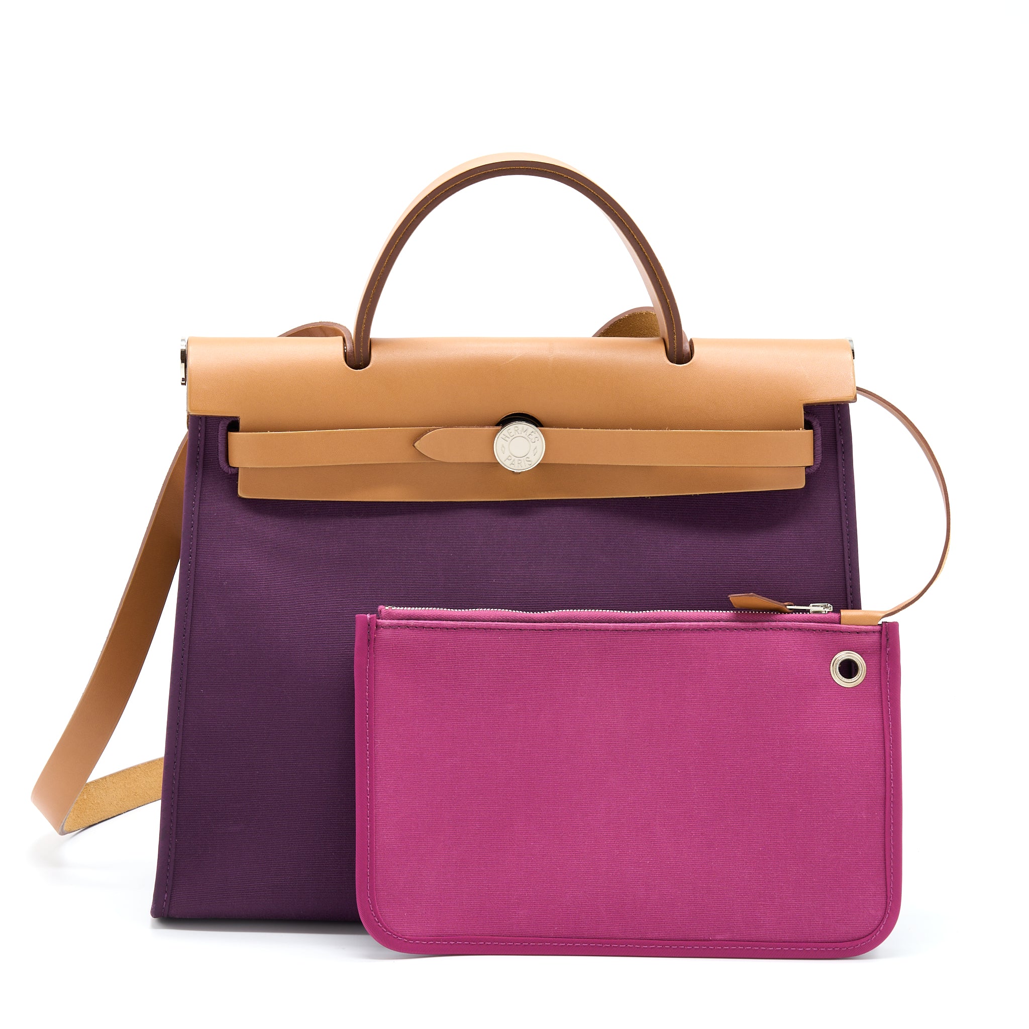 Hermes Herbag Zip 31 Bag Canvas Stamp Square O